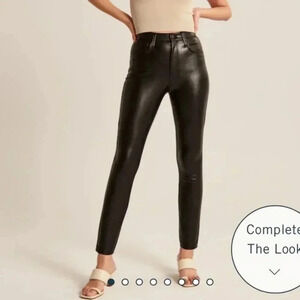 Abercrombie and fitch Curve Love High Rise Vegan Leather Skinny Pant
